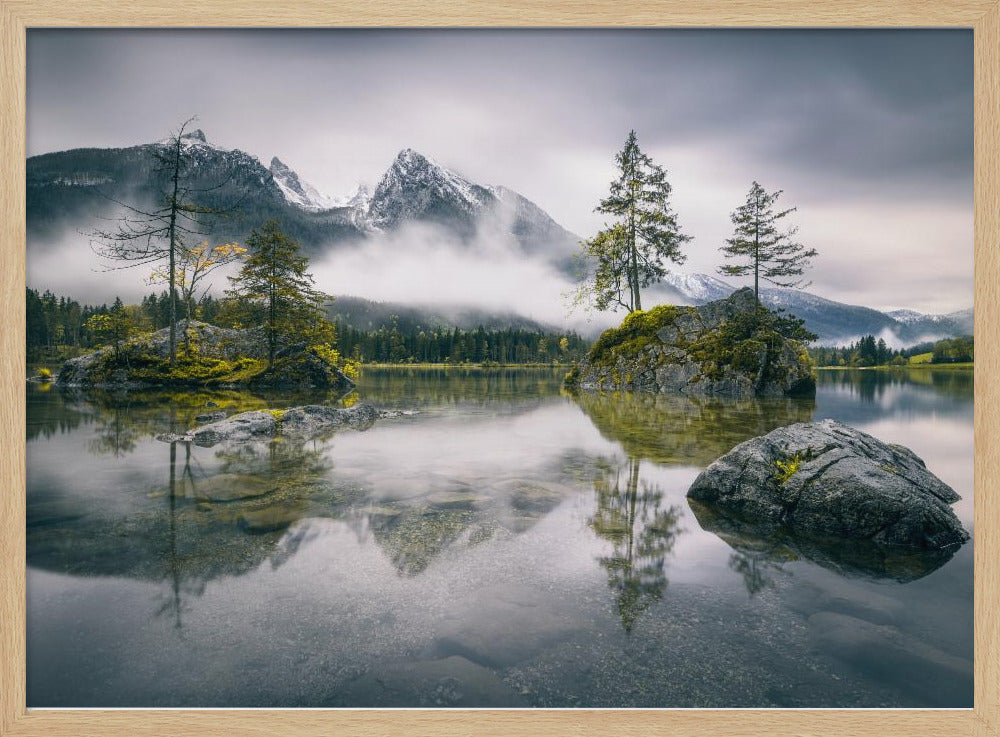 Regenachtige ochtend aan de Hintersee (Beieren) | Poster