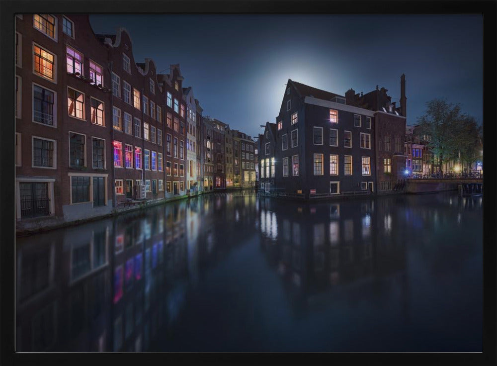 Maanlicht boven Amsterdam | Poster