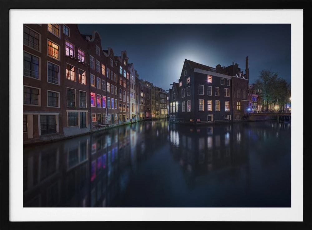 Maanlicht boven Amsterdam | Poster