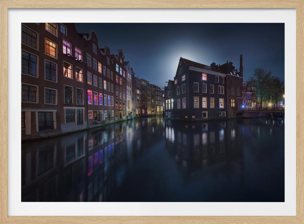 Maanlicht boven Amsterdam | Poster
