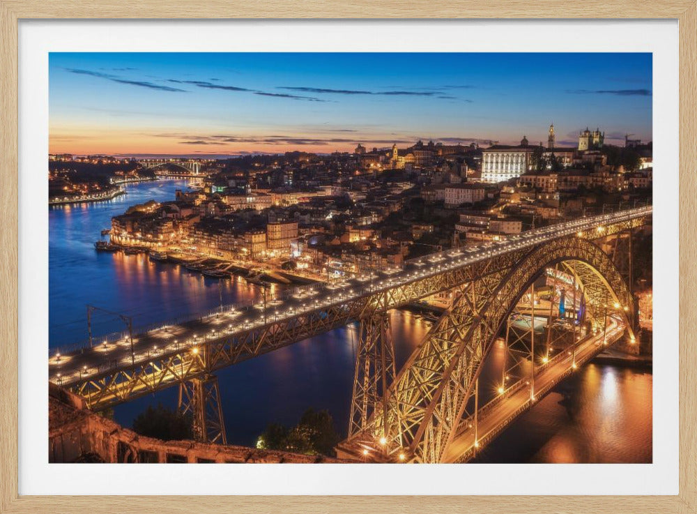 Portugal - Porto Blauw Uur | Poster