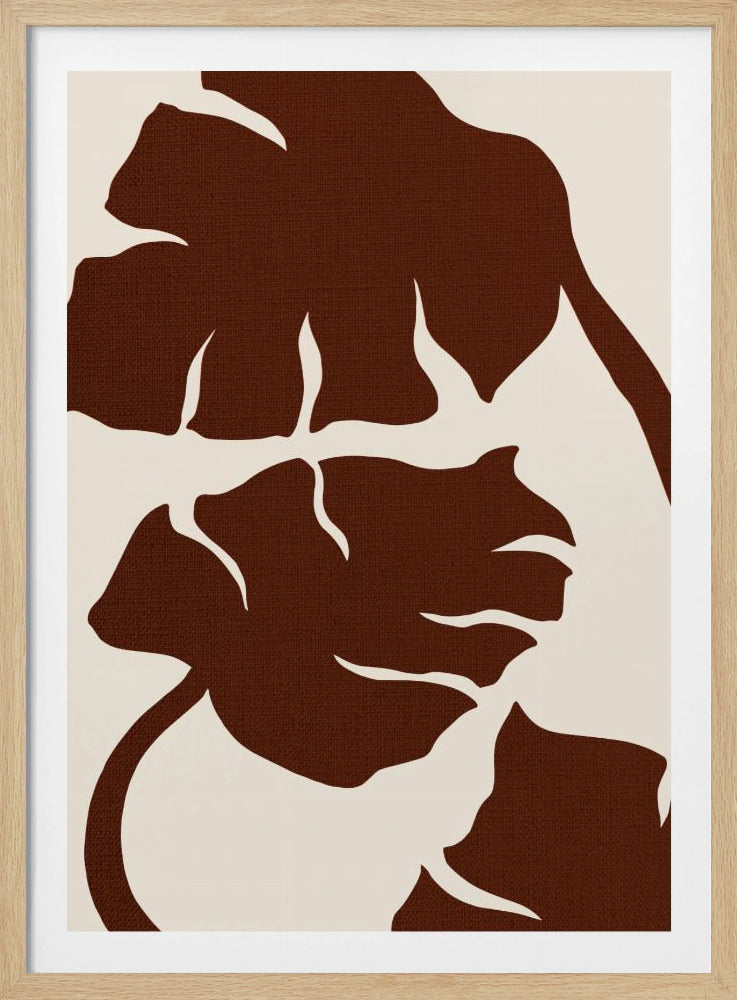 Monstera Canvas Bruin | Poster