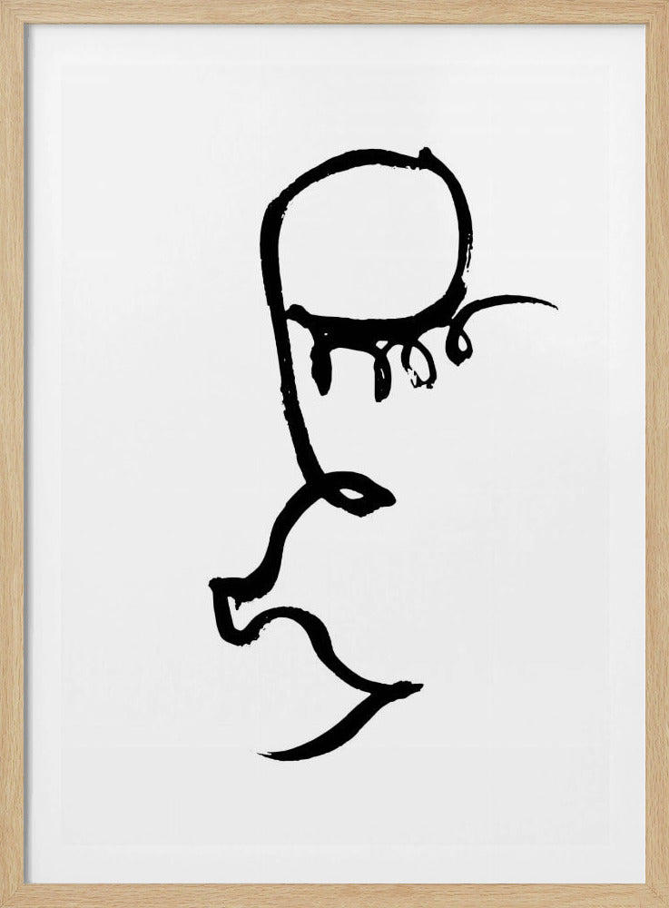 Half Face Zwart | Poster