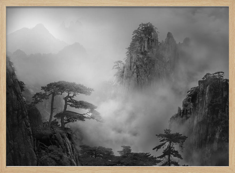 Huang Shan in de mist | Poster