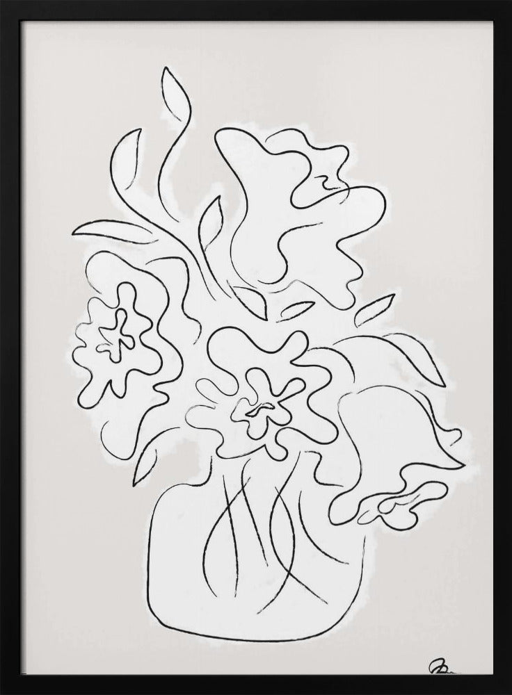 Bloemenboeket Grijs | Poster