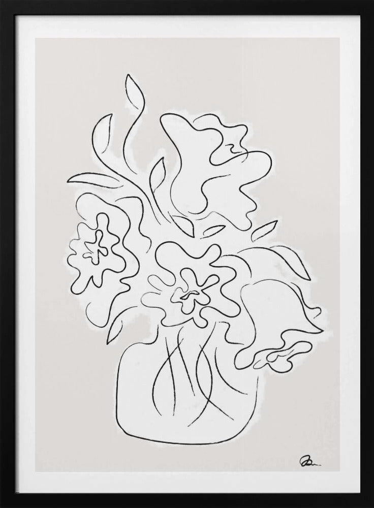 Bloemenboeket Grijs | Poster