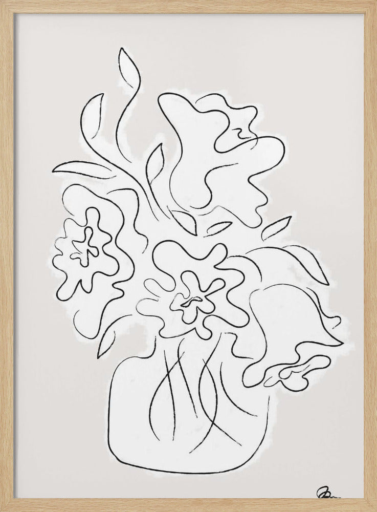 Bloemenboeket Grijs | Poster