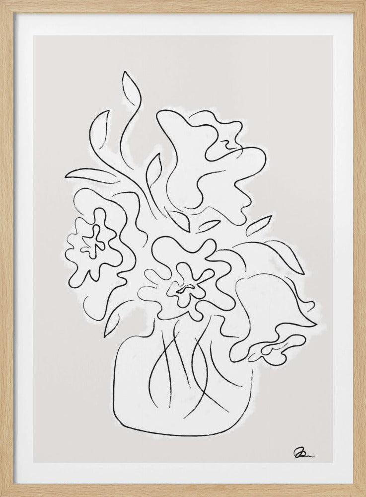 Bloemenboeket Grijs | Poster