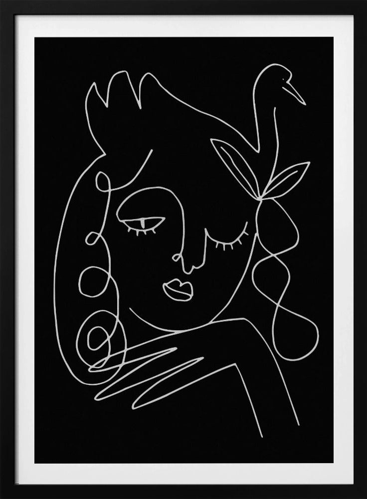 lineart_zwaan_zwart_vector_005 | Poster