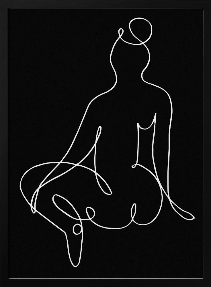 lineart_nude black pica_002_Black | Poster