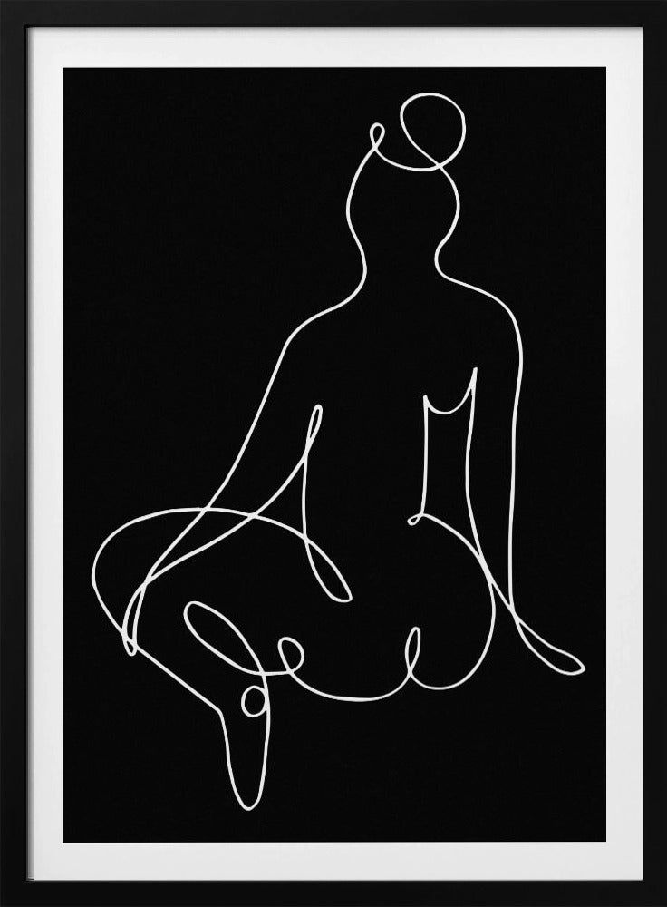 lineart_nude black pica_002_Black | Poster