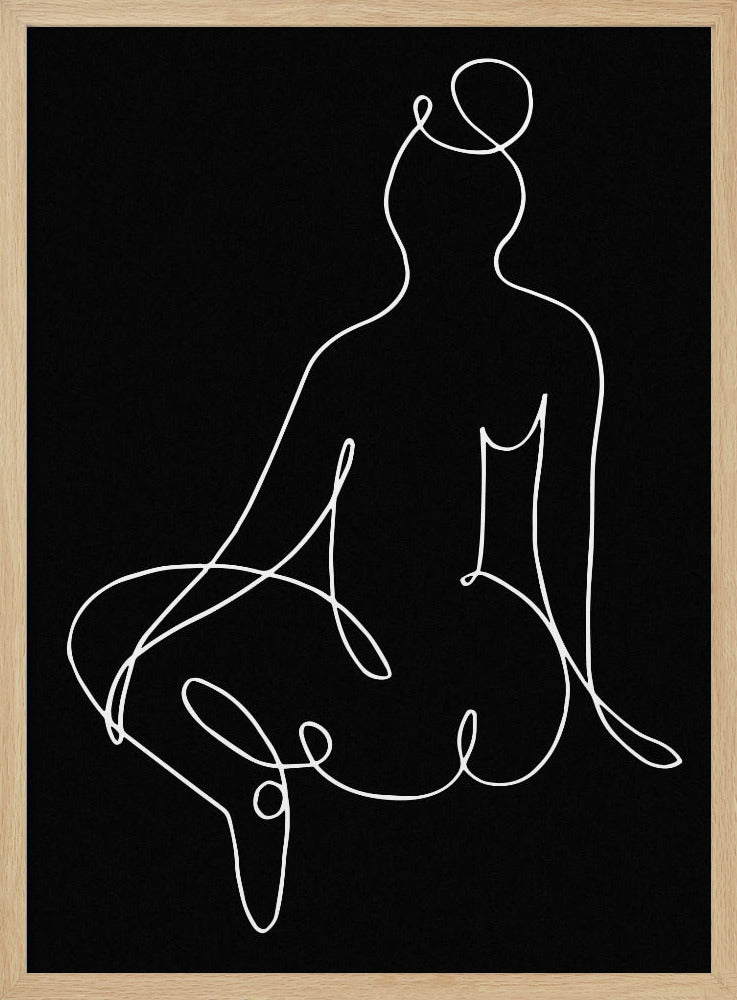 lineart_nude black pica_002_Black | Poster