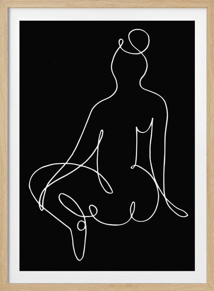 lineart_nude black pica_002_Black | Poster
