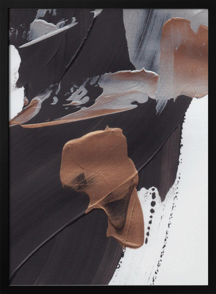 Dynamic Brushstrokes in Brown and Copper | Poster