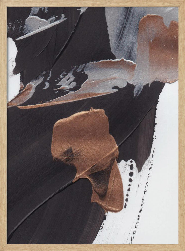 Dynamic Brushstrokes in Brown and Copper | Poster