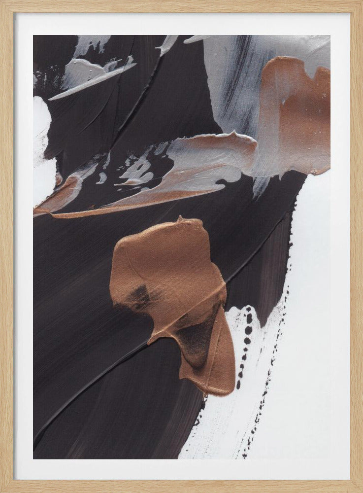 Dynamic Brushstrokes in Brown and Copper | Poster