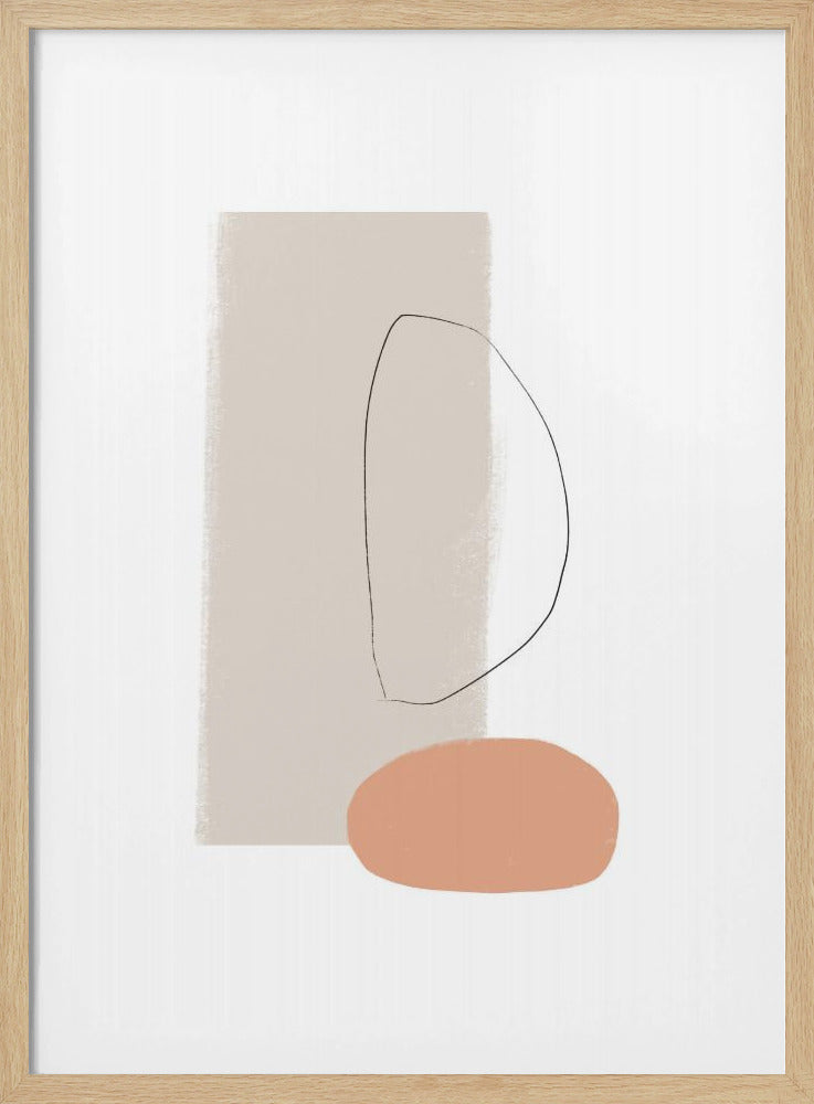 Eenvoudige vormen en zachte kleuren | Poster