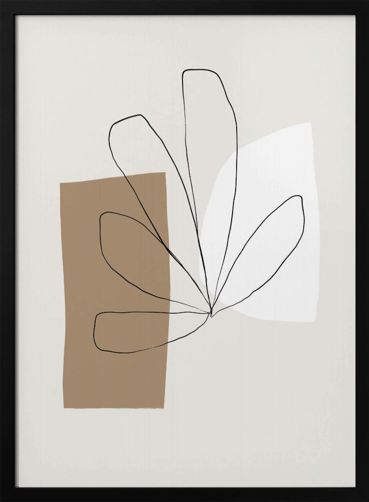 Abstracte bladlijnen | Poster