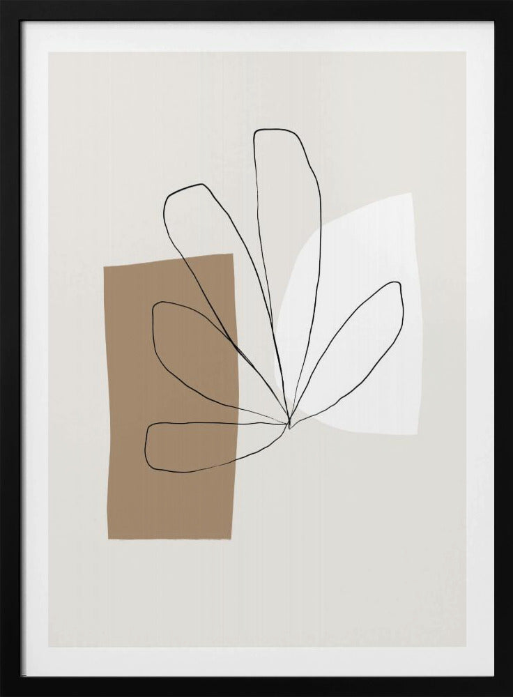 Abstracte bladlijnen | Poster