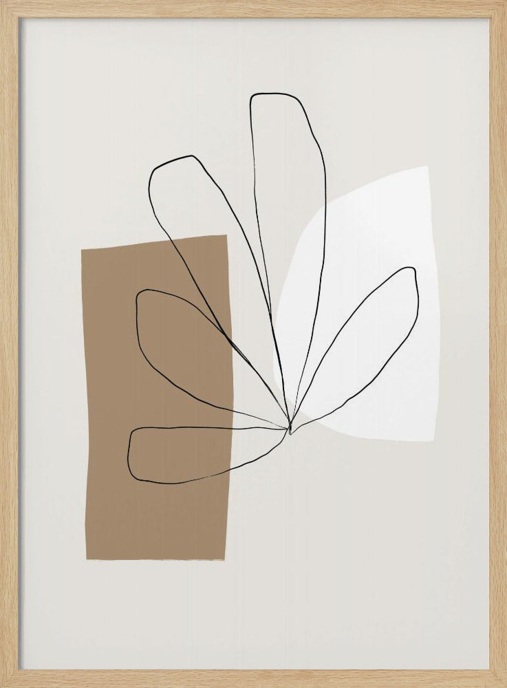 Abstracte bladlijnen | Poster