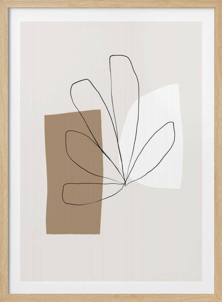 Abstracte bladlijnen | Poster