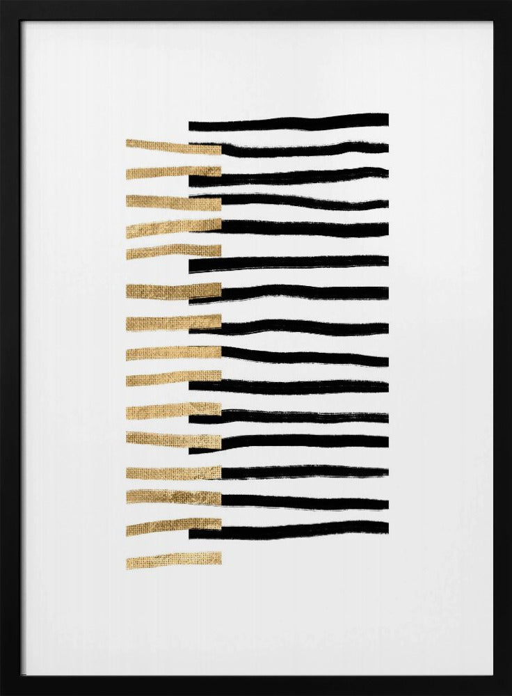 Goud op zwarte lijnen | Poster