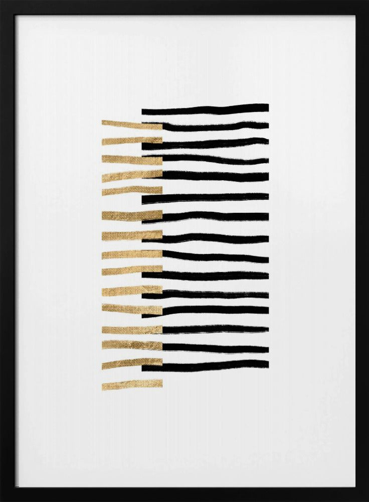 Goud op zwarte lijnen | Poster