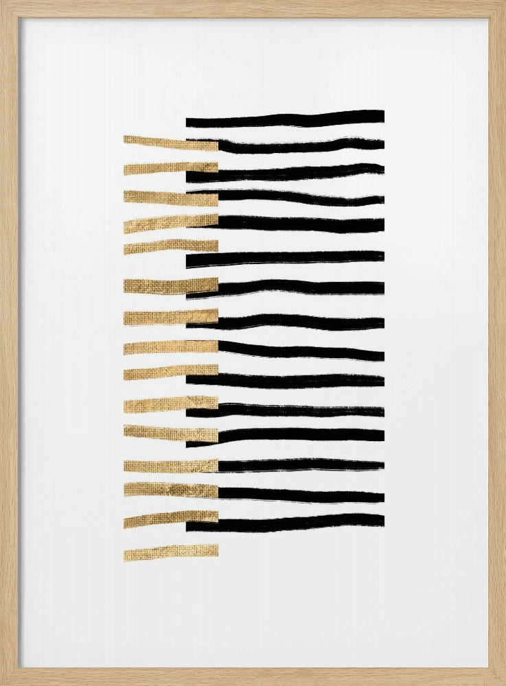 Goud op zwarte lijnen | Poster