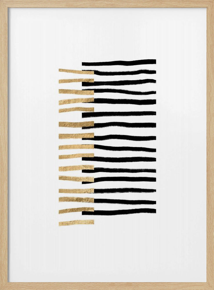 Goud op zwarte lijnen | Poster