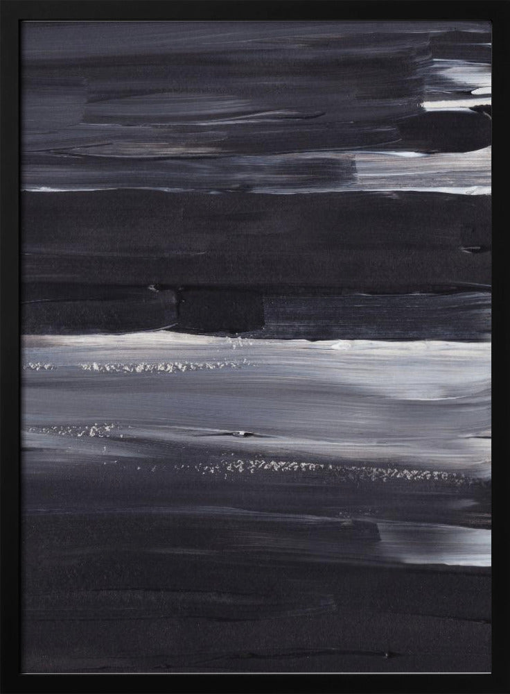Expressieve monochrome penseelstreken | Poster