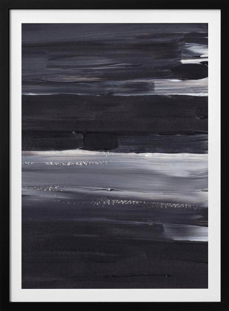 Expressieve monochrome penseelstreken | Poster