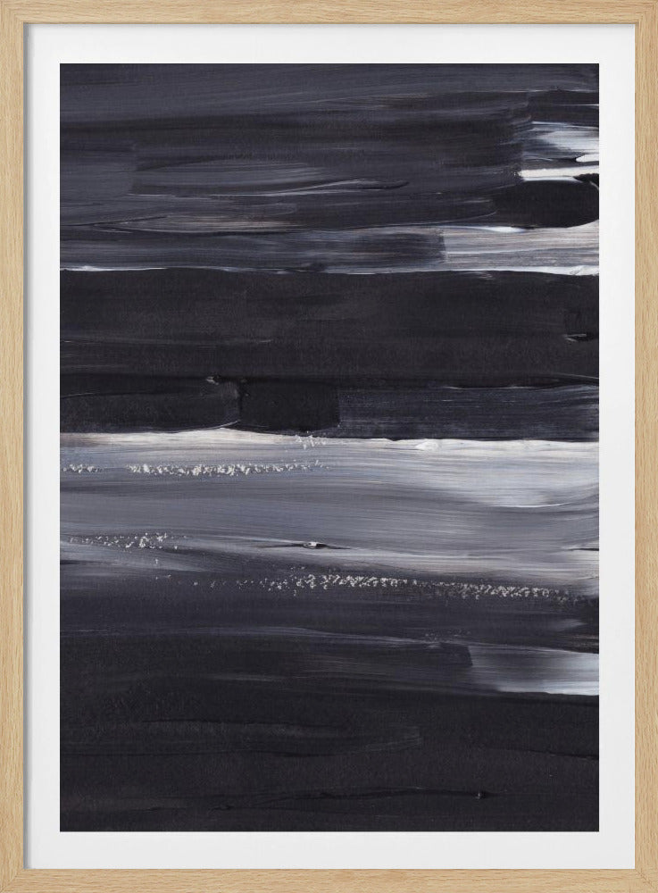 Expressieve monochrome penseelstreken | Poster