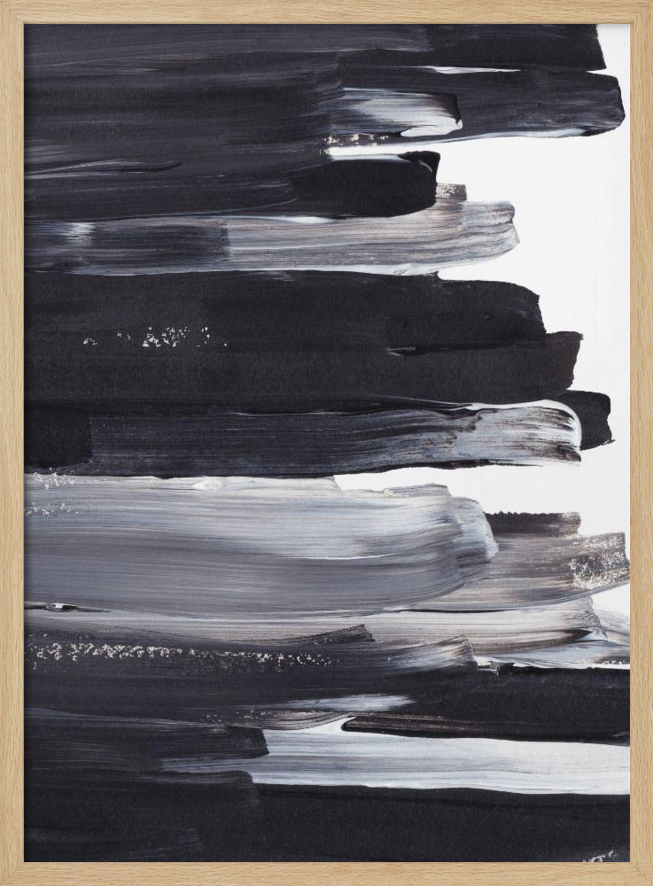 Monochrome Brushstrokes | Poster