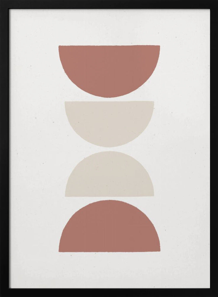 Gestapelde halve cirkels in aardse tinten | Poster