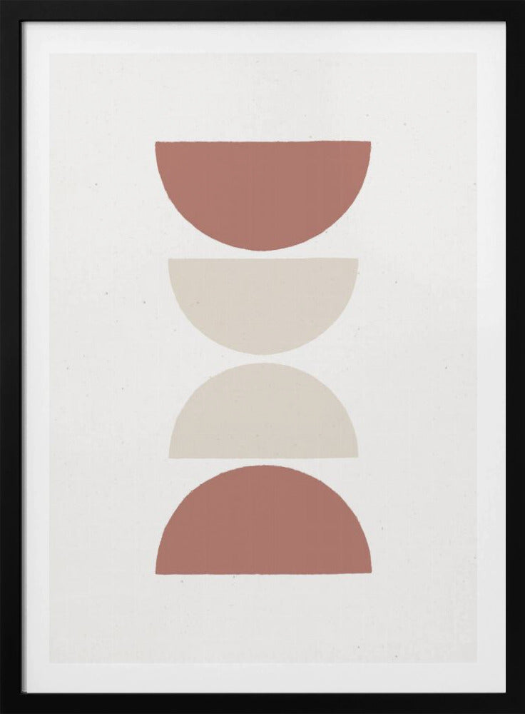 Gestapelde halve cirkels in aardse tinten | Poster