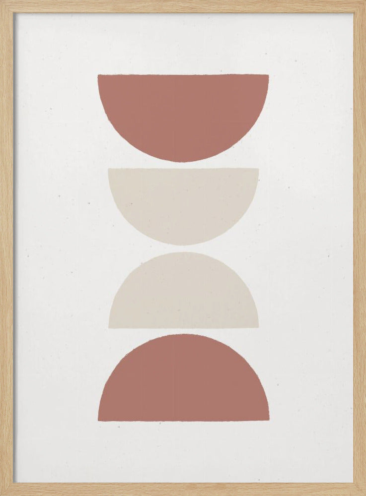 Gestapelde halve cirkels in aardse tinten | Poster