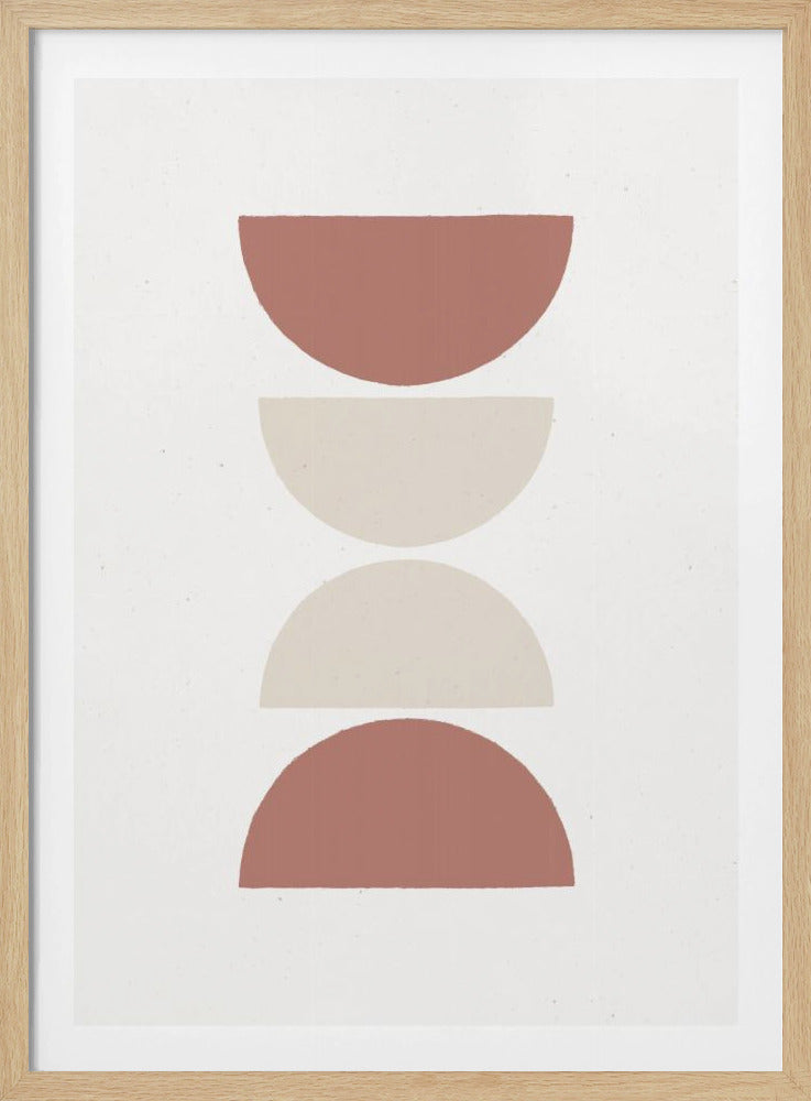 Gestapelde halve cirkels in aardse tinten | Poster