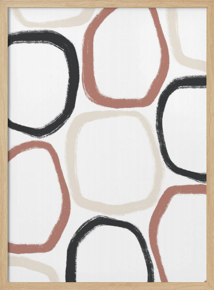 Cirkels in zwartbeige en roest | Poster