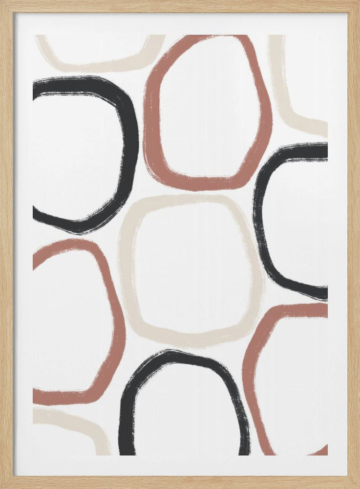 Cirkels in zwartbeige en roest | Poster