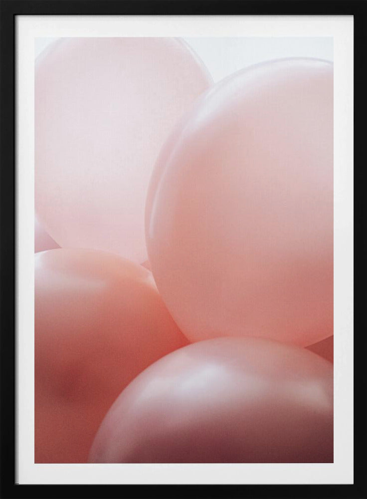 Zachtroze ballonnen | Poster