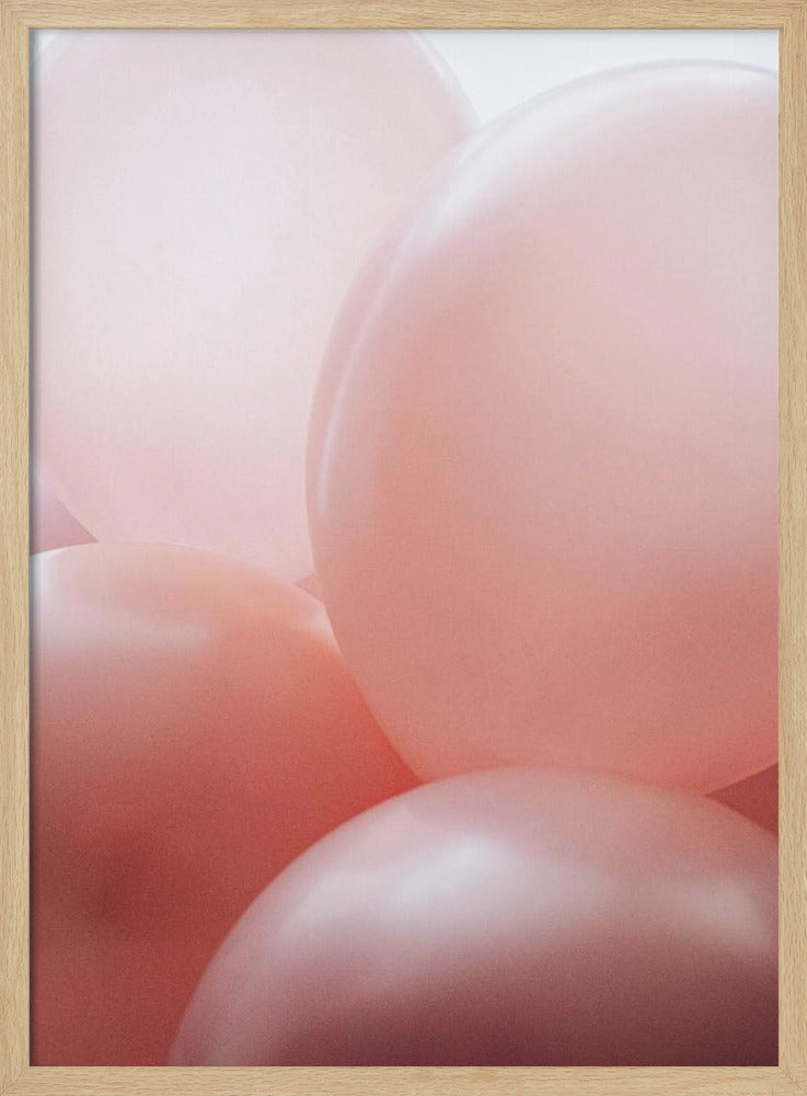 Zachtroze ballonnen | Poster