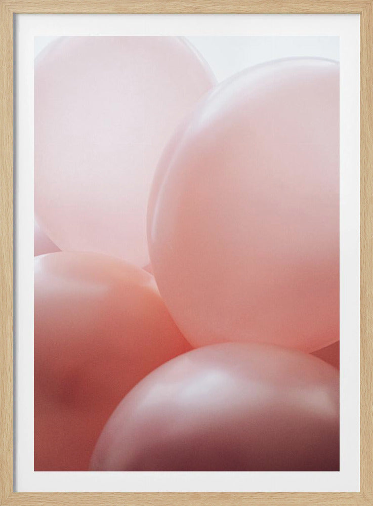 Zachtroze ballonnen | Poster