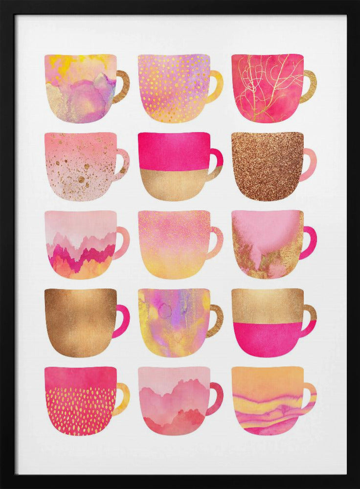 Mooie roze koffiekopjes | Poster