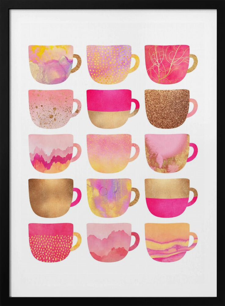 Mooie roze koffiekopjes | Poster