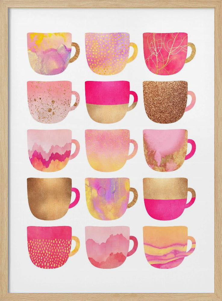 Mooie roze koffiekopjes | Poster