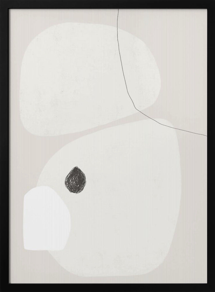 Minimalistische beige en witte geometrische vormen | Poster