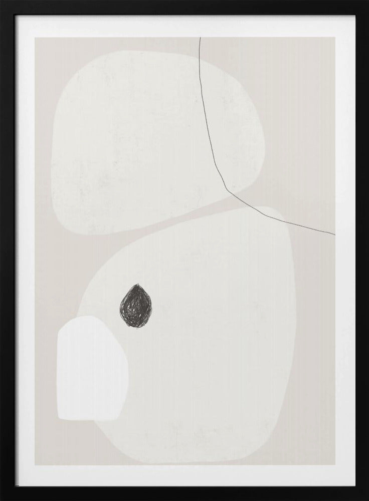 Minimalistische beige en witte geometrische vormen | Poster