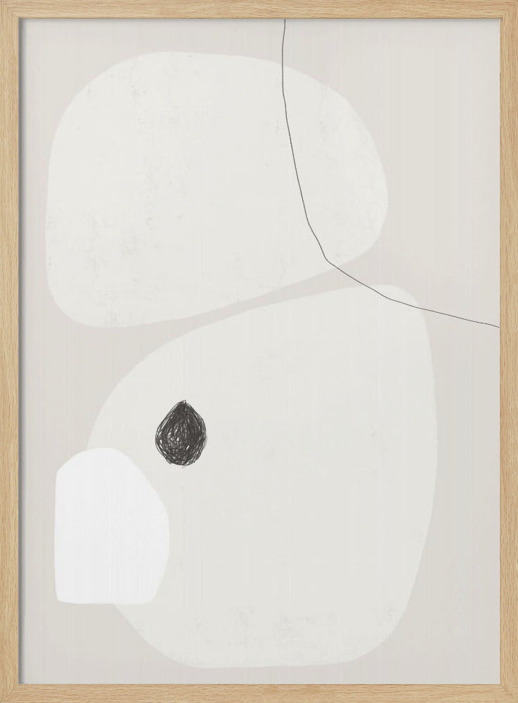 Minimalistische beige en witte geometrische vormen | Poster