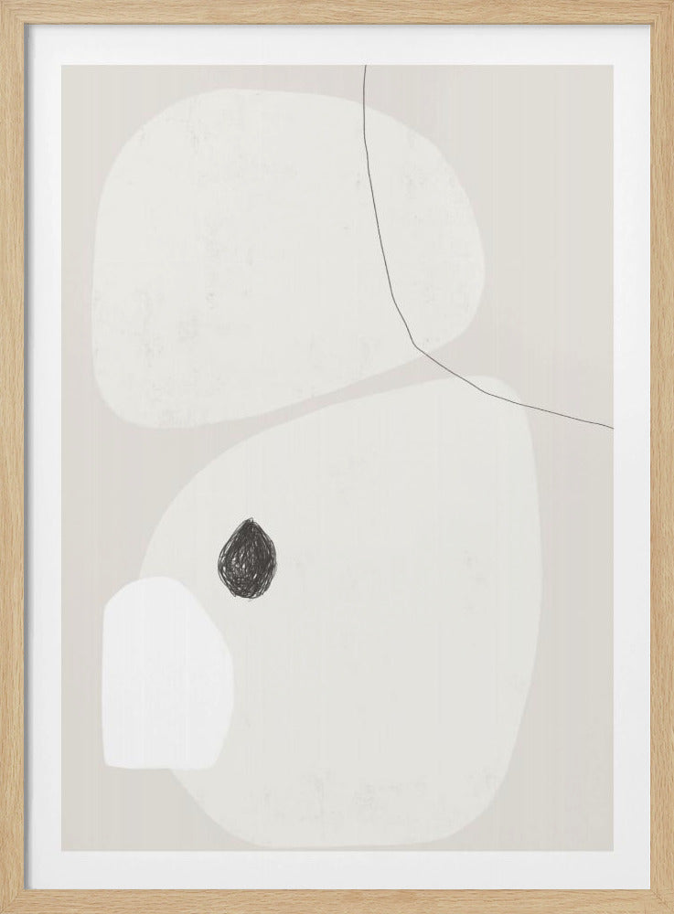 Minimalistische beige en witte geometrische vormen | Poster