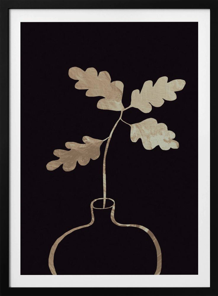 Bladeren in vaas_goud | Poster